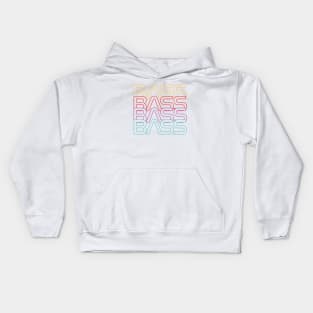 Bass Neon Colors Repeated Text Kids Hoodie